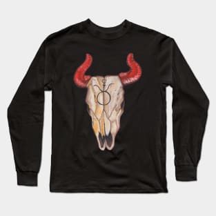 Taurus Cow Skull Long Sleeve T-Shirt